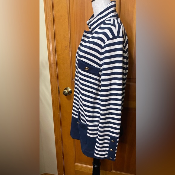 NIC+ZOE Plus Size Striped City Charm Cotton Knit Blazer - Picture 6 of 7